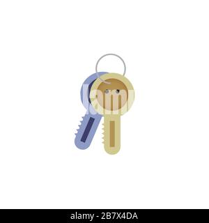 Illustrazione vettoriale di un gruppo di tasti in stile piatto. Illustrazione Vettoriale