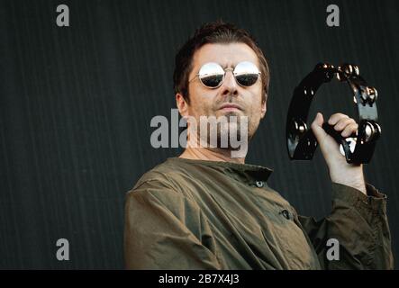 Aarhus, Danimarca. 8 giugno 2018. Il cantante, compositore e musicista inglese Liam Gallagher ha tenuto un concerto dal vivo durante il festival musicale danese Northside 2018 ad Aarhus. (Photo credit: Gonzales Photo - Nikolaj Bransholm). Foto Stock