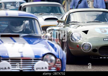 Auto da corsa classiche sul gris a Spa Belgium Foto Stock