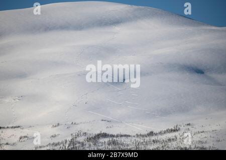 Piste da sci, vicino a Tromso, Norvegia. Foto Stock