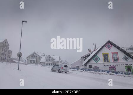Inverno a Tromso, Norvegia. Foto Stock