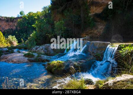 Il Gorgo de la Escalera è una splendida area naturale vicino ad Anna dove appare come un grande canyon scolpito dalle acque del fiume. È acces Foto Stock