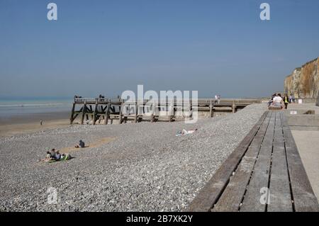 Spiaggia Di Veules Les Roses Foto Stock