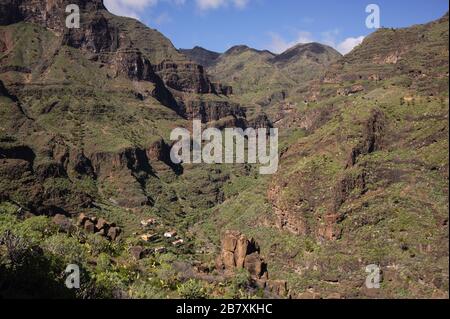 Barranco de Guarimiar nel sud di la Gomera Foto Stock