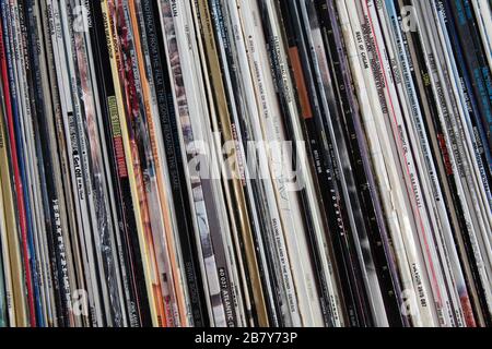 Registrazioni di fonografi, dischi in vinile Foto Stock