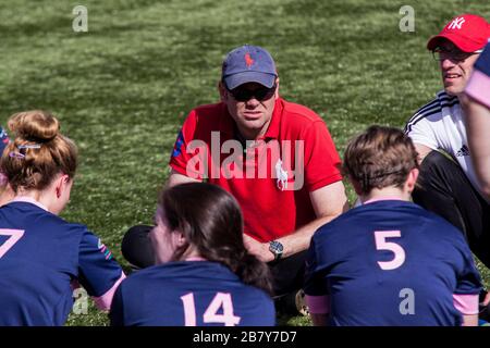 Calcio femminile a Ebbw vale, Galles. Foto Stock