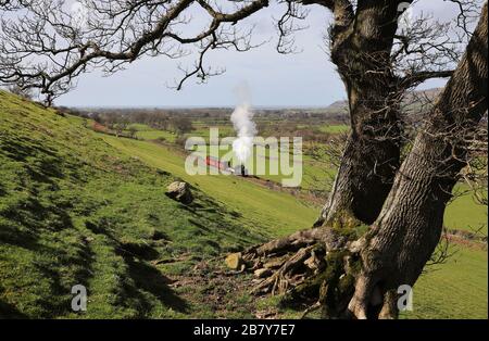 N. 7 'Tom Ratt' nr Brynglas sulla ferrovia di Talyllyn. Foto Stock