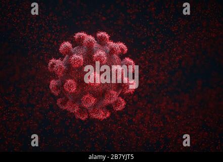 Struttura virale. La particella virale è costituita da un nucleo di acido nucleico (DNA o RNA) circondato da un rivestimento proteico. Virus illustrativo concettuale. 3D i Foto Stock