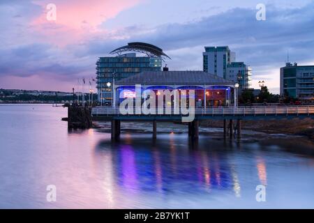Mermaid Quay a Cardiff Bay, Galles, Regno Unito, Gran Bretagna, Europa Foto Stock