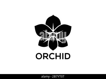 Orchid vettore fiore isolato su sfondo bianco Illustrazione Vettoriale