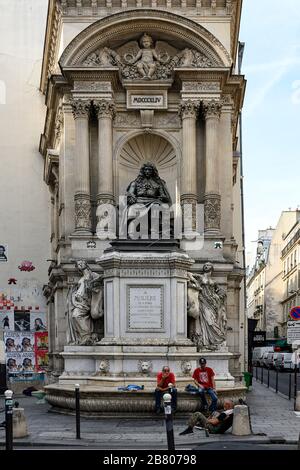 La Fontaine Molière a Parigi, Francia Foto Stock