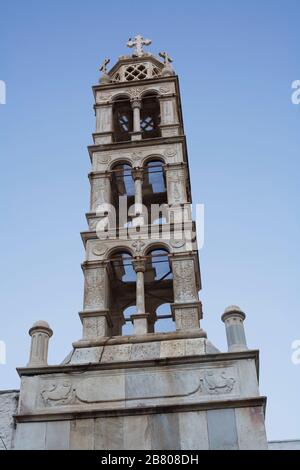 Kimisi Theotockou chiesa. Isola di Hydra. Isole Saroniche. Mediterraneo. Grecia (Hellas), Europa. Foto Stock