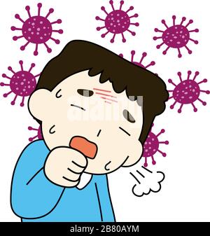 Questa è un'illustrazione dell'uomo infettato con il nuovo coronavirus Illustrazione Vettoriale