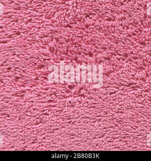 Morbido panno rosa. Tessuto di asciugamani rosa. Panno di cotone sfondo e texture Foto Stock