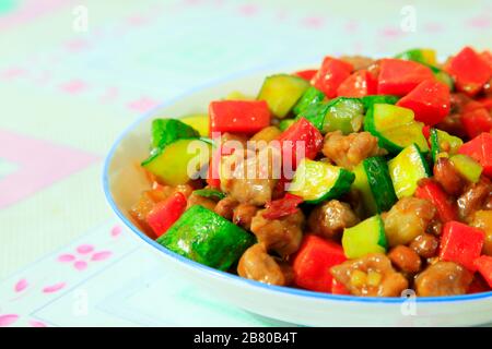 Cibo cinese, pollo Kung pao Foto Stock
