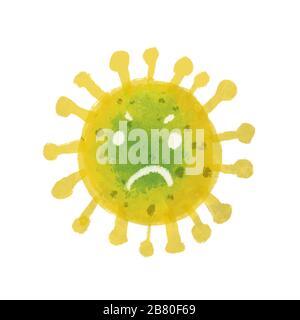 Ilustration Coronavirus Crisis Concept. Cartoon Coronavirus in Cina. Foto Stock