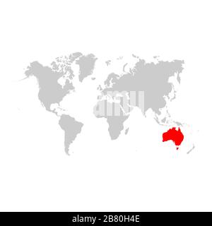 L'Australia sulla mappa del mondo Illustrazione Vettoriale