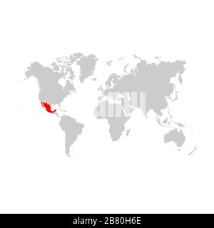 Il Messico sulla mappa del mondo Illustrazione Vettoriale