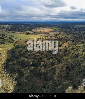 Foto aerea della regione rurale di Salamanca a Leon, Spagna Foto Stock