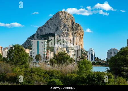 Il picco roccioso del Penon d'Ifach, Calpe, Calp, Costa Blanca, Spagna Foto Stock