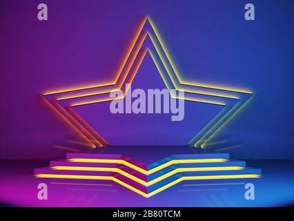 riponi la scena del piedistallo stellare. rendering 3d Foto Stock