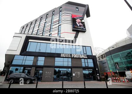 Una vista del calcio dell'Hotel vicino a Old Trafford, Manchester. Gary Neville e Ryan Giggs daranno agli operatori sanitari libero accesso ai loro alberghi da questo fine settimana in una manifestazione di solidarietà durante l'epidemia di coronavirus. Foto Stock