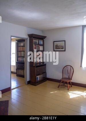 Interno del luogo di nascita di John Adams in Quincy Massachusetts Foto Stock