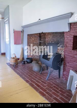 Interno del luogo di nascita di John Adams in Quincy Massachusetts Foto Stock