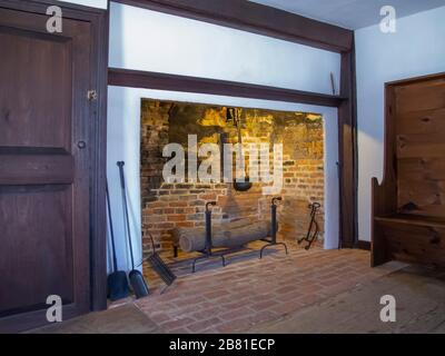 Interno del luogo di nascita di John Adams in Quincy Massachusetts Foto Stock