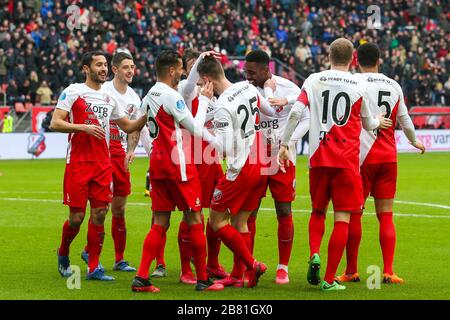 Utrecht - FC Utrecht - Sparta , Calcio , Stagione 2019/2020 , Eredivisie , Stadion Galgenwaard , 08-03-2020, il giocatore FC Utrecht Bart Ramselaar segna Foto Stock