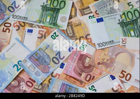 euro di diverse denominazioni2 Foto Stock