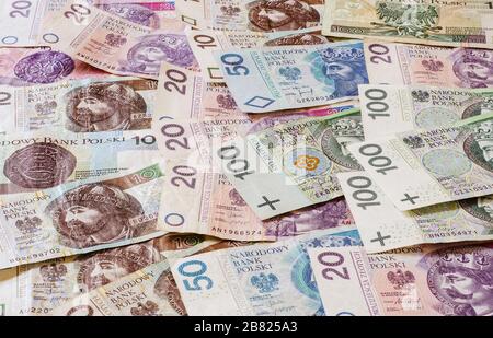 Zloty polacco di diverse denominazioni Foto Stock