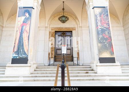 Libera Galleria d'Arte chiuso a seguito di Social Distancing da COVID-19 Pandemic. Foto Stock