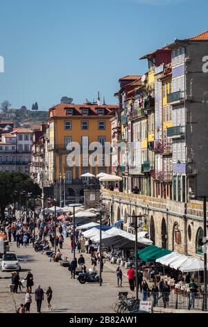 Cais da Ribeira, Porto, Portogallo Foto Stock