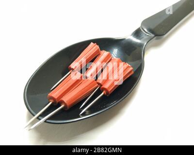 Un'immagine dei pin della parete Foto Stock