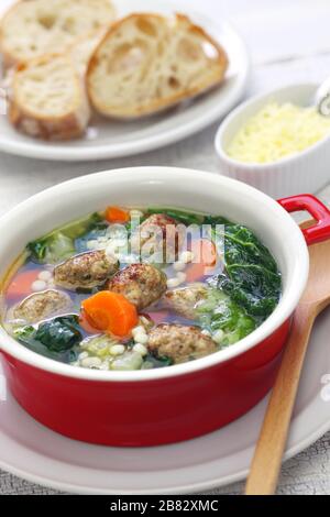 zuppa di nozze italiana, cucina italiana americana Foto Stock