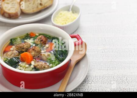 zuppa di nozze italiana, cucina italiana americana Foto Stock