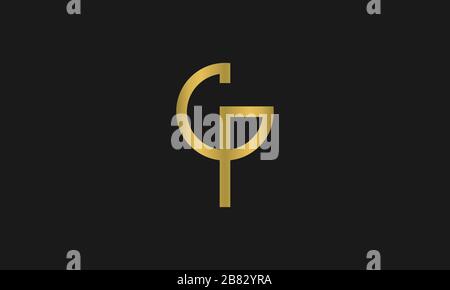PC, CP Letter Logo Design con grafica creativa moderna e trendy e logo phi. Illustrazione Vettoriale