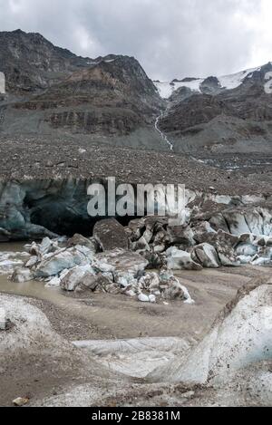 Ghiacciaio Pasterze al Grossglockner Mountain, la montagna più alta dell'Austria, Austria/Europa Foto Stock