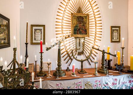 Interno del Museo d'Arte Sacra di Itaiopolis. Itaiopolis, Santa Catarina, Brasile. Foto Stock