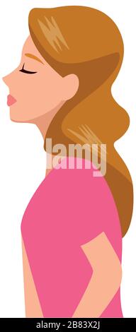 Bella donna avatar icona carattere Illustrazione Vettoriale