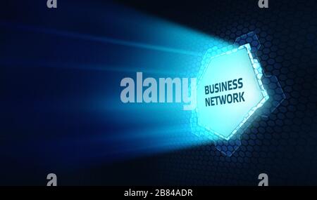 Concetto di business, tecnologia, Internet e rete. Rete aziendale online. Foto Stock