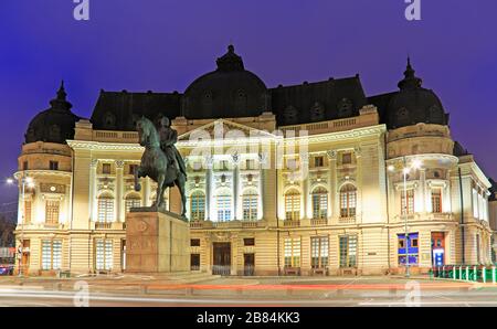 Fondazione dell'Università Carol i e Biblioteca dell'Università Centrale di Bucarest, Romania Foto Stock