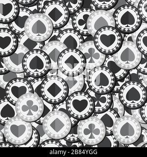 chip di poker monocromatico struttura senza cuciture Illustrazione Vettoriale