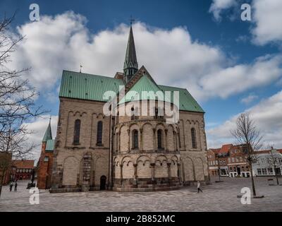 Cattedrale medievale nella città vecchia di Ribe, Esbjerg Danimarca Foto Stock