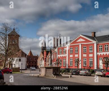 Piazza St Catharinae a Ribe, Esbjerg Danimarca Foto Stock