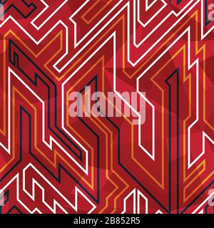 schema a circuito rosso senza giunzioni Illustrazione Vettoriale