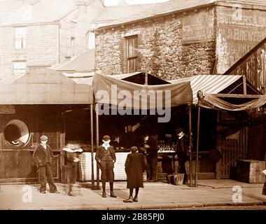 Galleria delle riprese, Market Street, Burnley, primi del 1900 Foto Stock