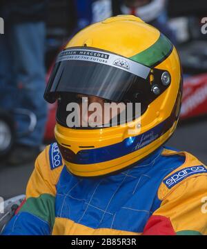 Un giovane Lewis Hamilton all'inizio della sua carriera karting. Foto Stock