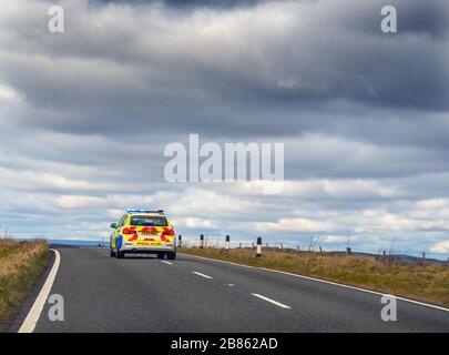 Auto Police Response con luci lampeggianti Foto Stock
